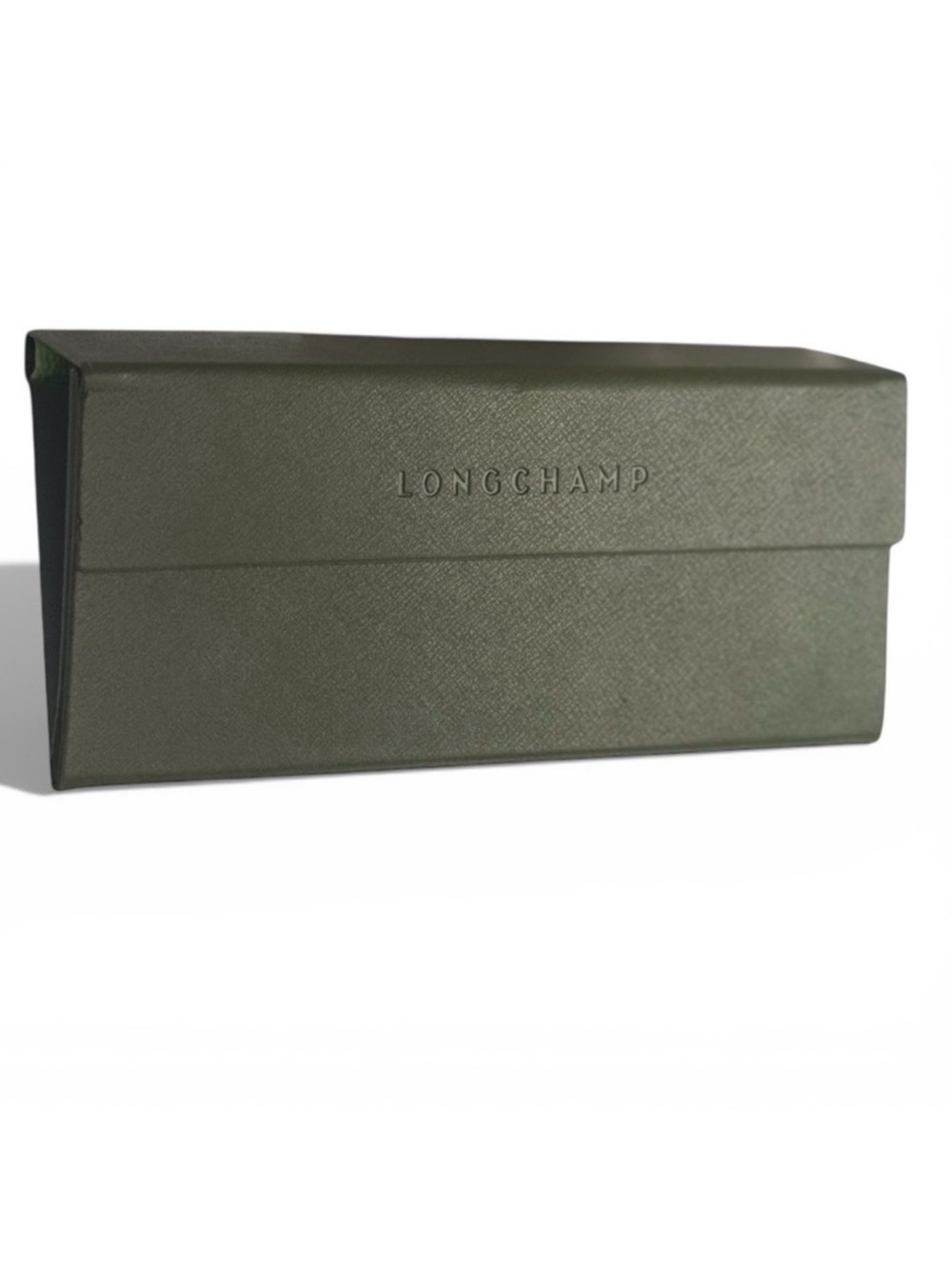 Longchamp Semi-Hard Shell Folding Eyeglasses Glasses Case Olive Green Designer